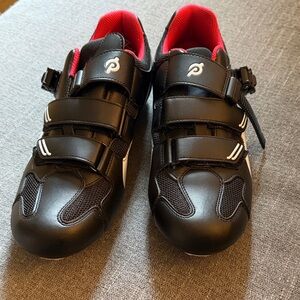 Peloton Cycling Shoes with Red Interior